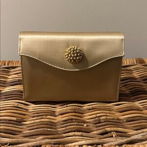 Neiman Marcus Gold Satin Clutch